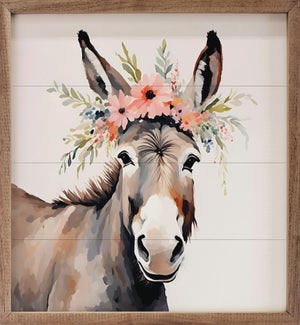 Donkey With Flower Crown White